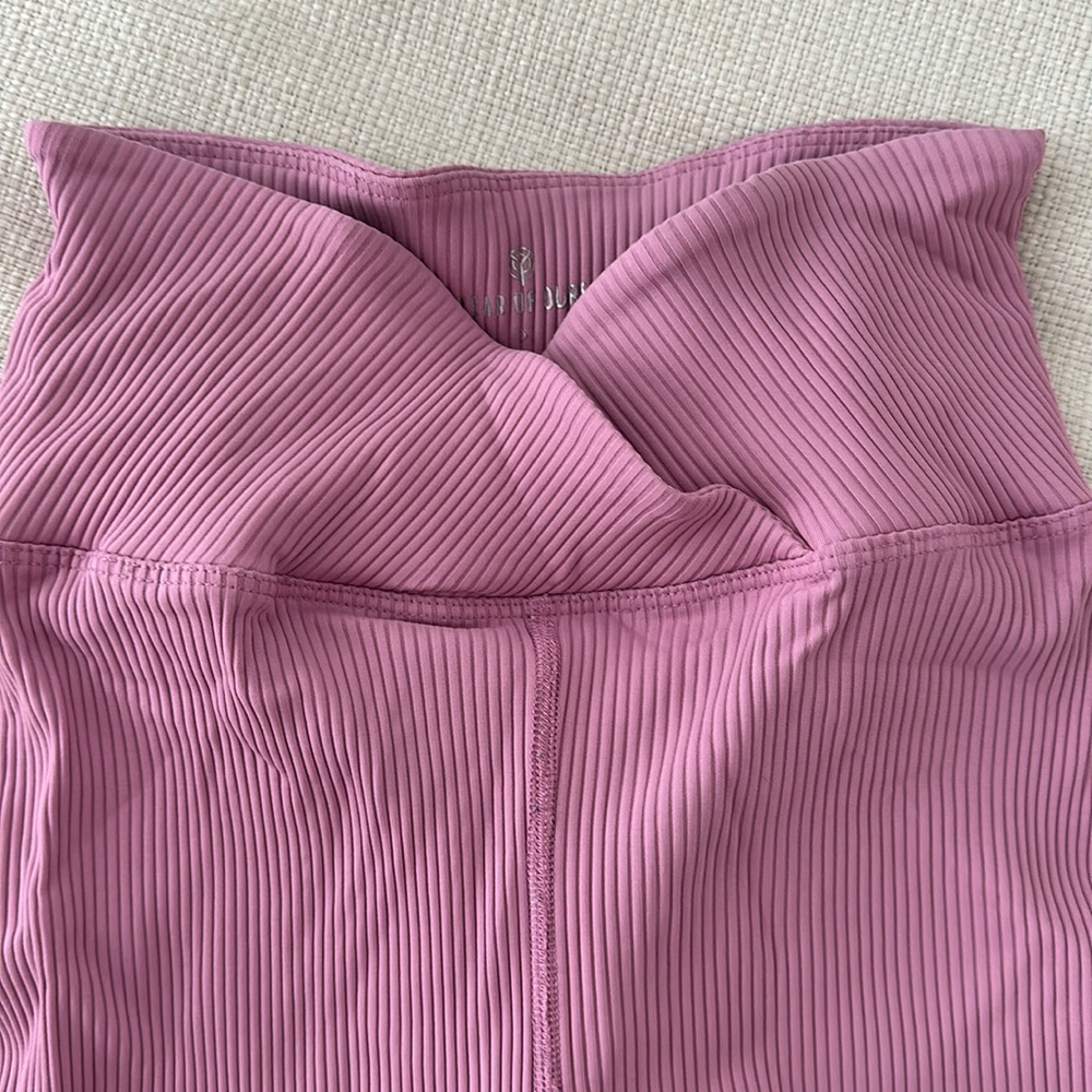 Year of ours pink ribbed leggings.